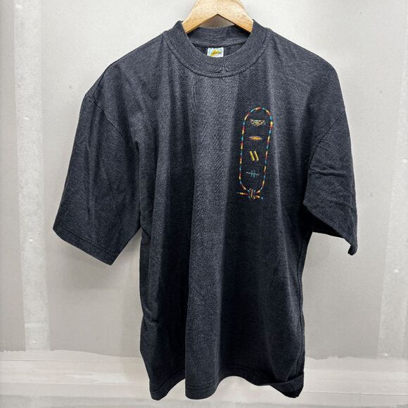 Darwish Ultra Soft Egyptian Cotton Mens 2XL Gray Shirt with Heiroglphics EUC - Picture 1 of 6